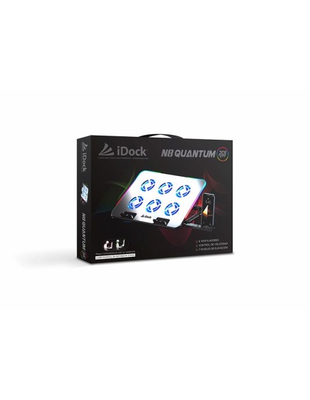 COOLER PARA LAPTOP IDOCK N8 QUANTUM RGB| 6 VENTILADORES| ALUMINIO
