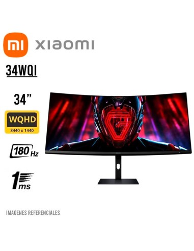 MONITOR GAMER XIAOMI 34 ( G34WQI ) PANEL VA CURVO |  WQHD 3440X1440 | 180HZ  - 1MS | HDMI - DP ( C34WQBA-RGGL )
