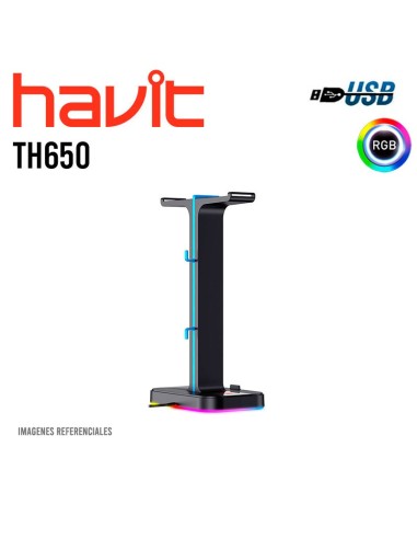 SOPORTE PARA AUDIFONO HAVIT ( TH650 ) USB| LED-RGB