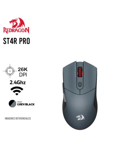 MOUSE GAMER REDRAGON ST4R PRO ( M917GB-PRO ) WIRELESS | GREY/BLACK | 26K DPI