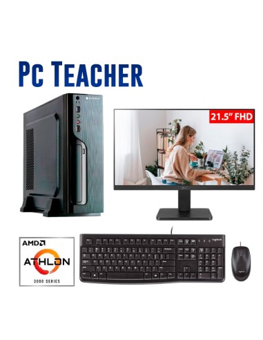 COMPUTADORA TEACHER AMD ATHLON 3000G 8GB 500GB SSD 21.5" FHD