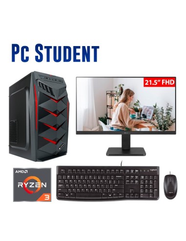 COMPUTADORA STUDENT AMD RYZEN 3 3200G 8GB 500GB SSD 21.5" FHD