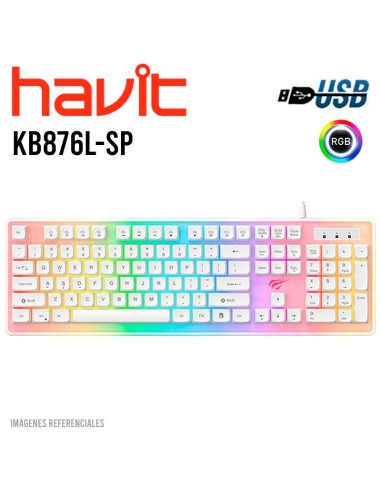 TECLADO HAVIT KB876L-SP WHITE
