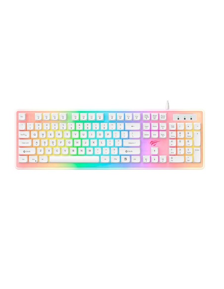 TECLADO HAVIT KB876L-SP WHITE | MEMBRANA - USB | LED-RGB