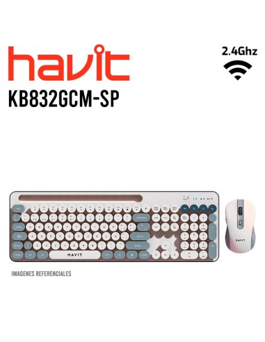 KIT GAMER HAVIT (KB832GCM-SP) GRIS |WIRELESS|MEMBRANA| TECLADO + MOUSE