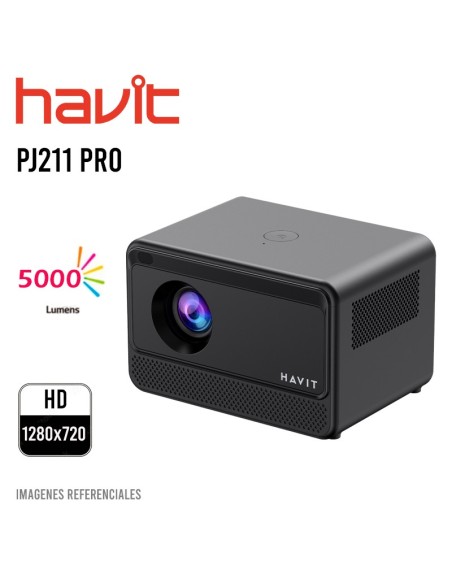 PROYECTOR HAVIT (PJ211 PRO) NEGRO 1280X720 5000 LUMENES|4K|WIFI-BT