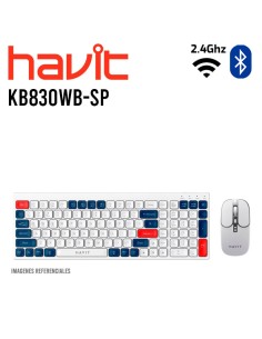 KIT HAVIT (KB830WB-SP) WHITE|WIRELESS+BT| TECLADO + MOUSE