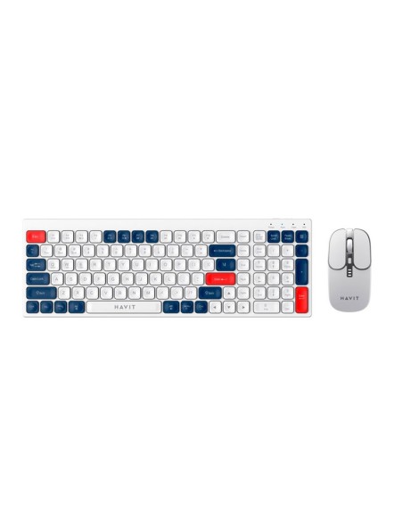 KIT HAVIT (KB830WB-SP) WHITE|WIRELESS+BT| TECLADO + MOUSE