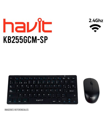 KIT HAVIT (KB255GCM-SP) NEGRO |WIRELESS|TECLADO + MOUSE