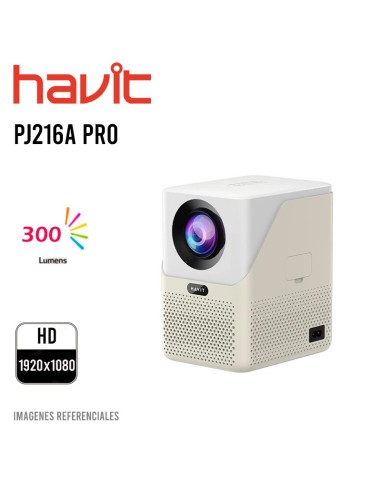 PROYECTOR HAVIT (PJ216A PRO) WHITE|1920X1080|300 ANSI LUMENES|SOPORTA 4K
