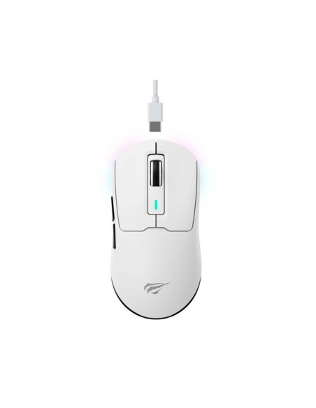 MOUSE GAMER HAVIT (MS969WB) BLANCO|RGB|WIRELESS-BT-USB