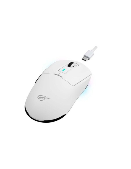 MOUSE GAMER HAVIT (MS969WB) BLANCO|RGB|WIRELESS-BT-USB
