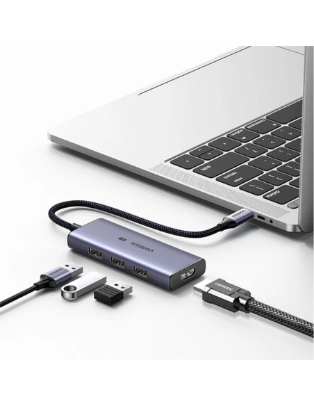 ADAPTADOR UGREEN USB-C 8K 4 EN 1| 1X HDMI 8K/ 3X USB 3.0 (50629)