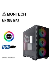 CASE MONTECH AIR 903 MAX BLACK ( AIR 903 MAX ) S/ FUENTE...