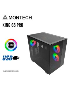 CASE MONTECH KING 65 PRO BLACK ( KING 65 PRO ) S/FUENTE |...