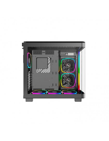 CASE MONTECH KING 95 PRO BLACK ( KING 95 PRO ) S/FUENTE | VIDRIO TEMPLADO | 6 LED-ARGB