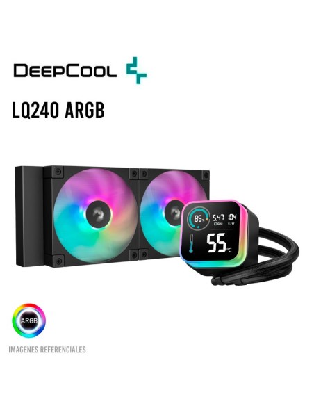 SISTEMA DE ENFRIAMIENTO LIQUIDO DEEPCOOL LQ240 (R-LQ240-BKLSMW-G-1) PANTALLA DIGITAL| LED-ARGB