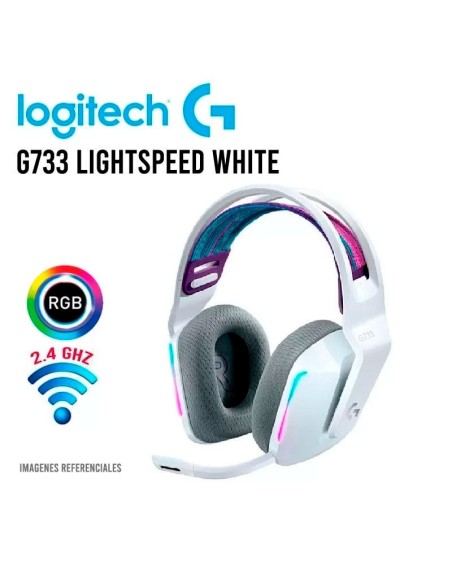 AUDIFONO GAMER LOGITECH G733 LIGHTSPEED WHITE (981-000882)