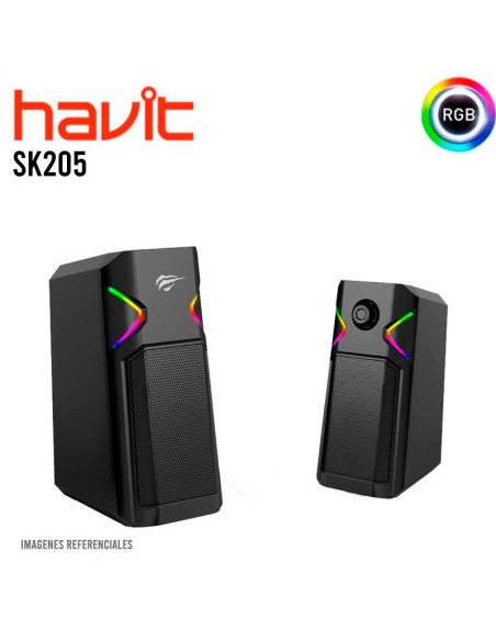 PARLANTE HAVIT SK205 USB-3.5MM |LED-RGB|3W