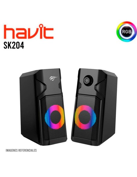 PARLANTE HAVIT SK204 USB-3.5MM | LED-RGB |3W
