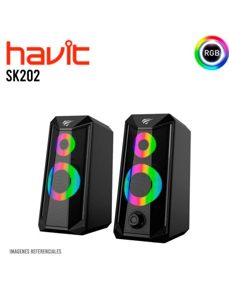 PARLANTE HAVIT SK202 USB-3.5MM | LED-RGB|3W