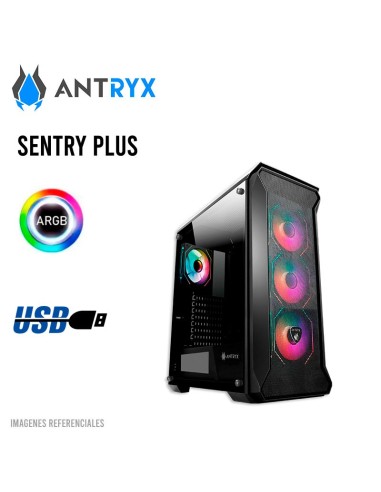 CASE ANTRYX SENTRY PLUS ( AC-FX260PK ) S/FUENTE | VIDRIO TEMPLADO | 4 LED-ARGB
