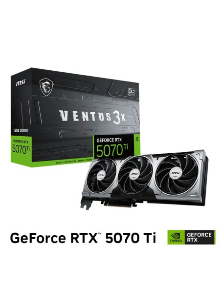 TARJETA DE VIDEO MSI RTX 5070 TI 16GB GDDR7 VENTUS 3X OC ( 912-V531-092 ) 256 BIT