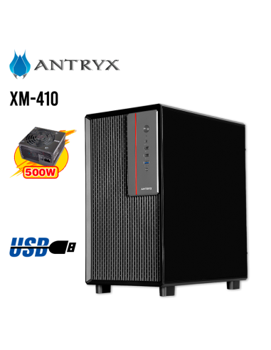 CASE ANTRYX XTREME MICRO XM-410 500W | VIDRIO TEMPLADO (AC-XM410-500CP)