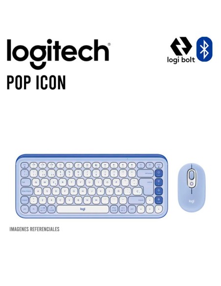 KIT TECLADO+ MOUSE LOGITECH POP ICON LILA (920-013054) BLUETOOTH/ WIRELESS SP