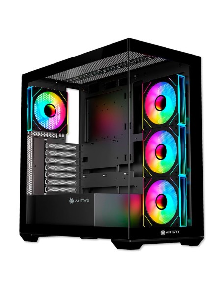 CASE ANTRYX FX 750 BLACK ( AC-FX750K ) S/FUENTE | VIDRIO TEMPLADO | LED-ARGB