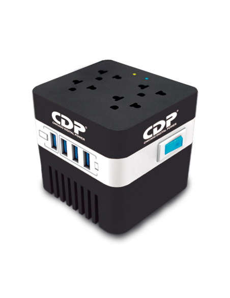 ESTABILIZADOR CDP RU-AVR604I 600VA/300W 4 SALIDAS 4 PORT