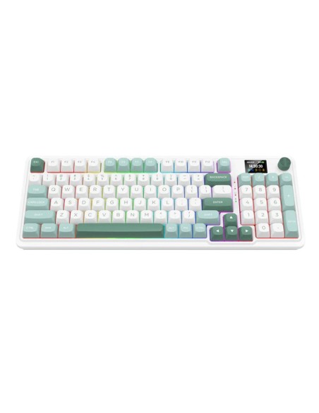 TECLADO GAMER REDRAGON GALATIN PRO ( K719WG-RGB-PRO ) WIRELESS - BT - USB-C | SWITCH MINT MAMBO | WHITE/GREEN | LED-RGB