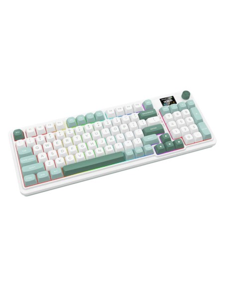 TECLADO GAMER REDRAGON GALATIN PRO ( K719WG-RGB-PRO ) WIRELESS - BT - USB-C | SWITCH MINT MAMBO | WHITE/GREEN | LED-RGB
