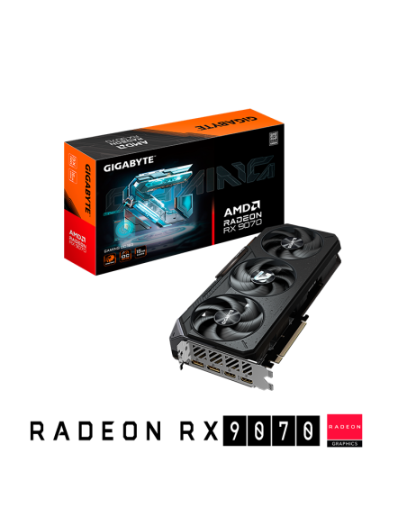 TARJETA DE VIDEO GIGABYTE AMD RADEON RX 9070 16GB GAMING OC (GV-R9070GAMING OC-16GD) GDDR6|256BITS