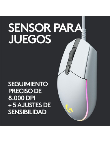 MOUSE GAMER LOGITECH G203 WHITE LIGHTSYNC (...