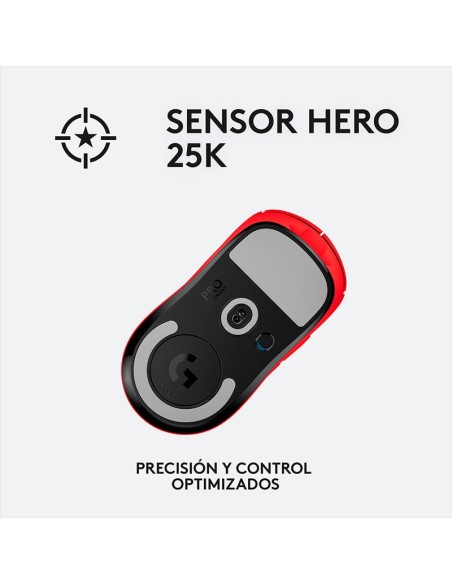 MOUSE GAMER LOGITECH G PRO X SUPERLIGHT RED LIGHTSPEED ( 910-006783 ) WIRELESS | HERO 25K DPI