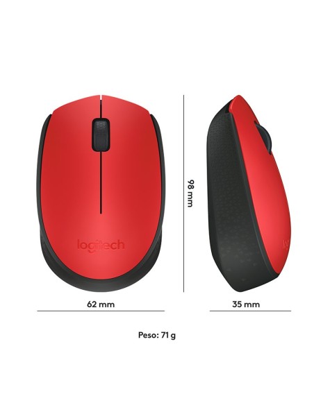 MOUSE LOGITECH M170 ( 910-004941 ) WIRELESS | RED