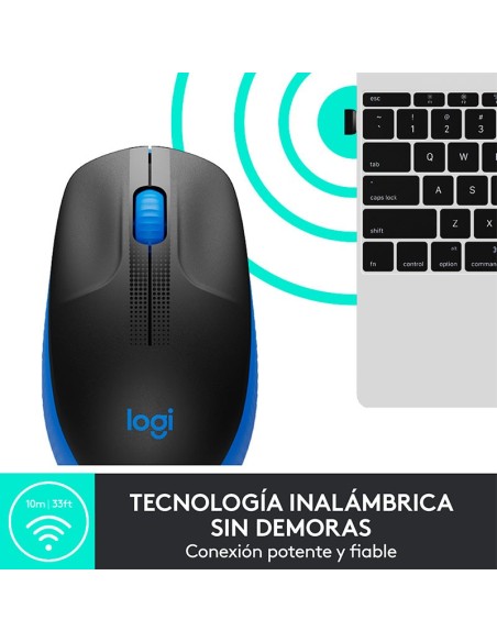 MOUSE LOGITECH M190 (910-005903) WIRELESS FULL-SIZE BLUE