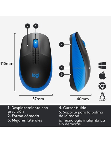 MOUSE LOGITECH M190 (910-005903) WIRELESS...