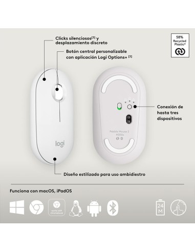 MOUSE LOGITECH PEBBLE 2 M350S ( 910-007047 )...