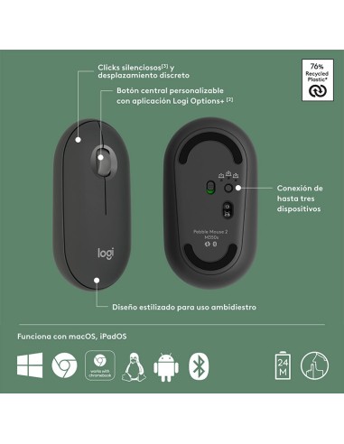 MOUSE LOGITECH PEBBLE 2 M350S ( 910-007049 )...