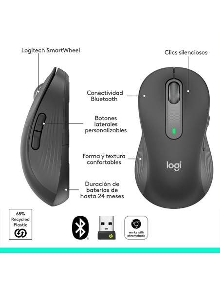 MOUSE LOGITECH SIGNATURE M650 L LEFT ( 910-006234 ) WIRELESS - BLUETOOTH | SMARTWHEEL