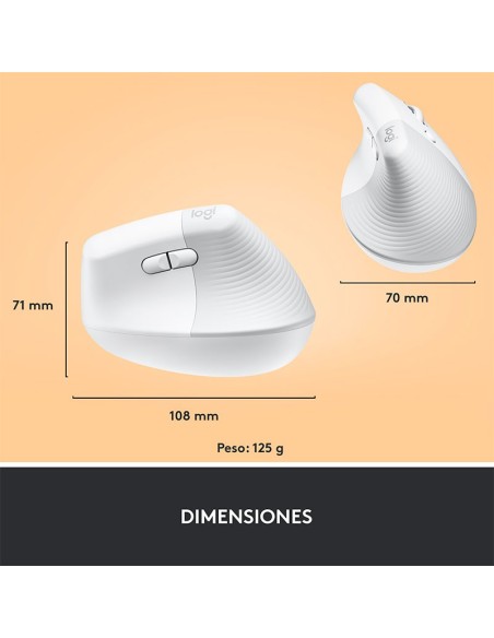 MOUSE LOGITECH LIFT VERTICAL WIRELESS BLUETOOH WHITE (910-006469)