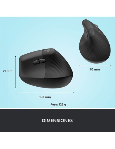 MOUSE LOGITECH LIFT VERTICAL ERGONOMICO (...
