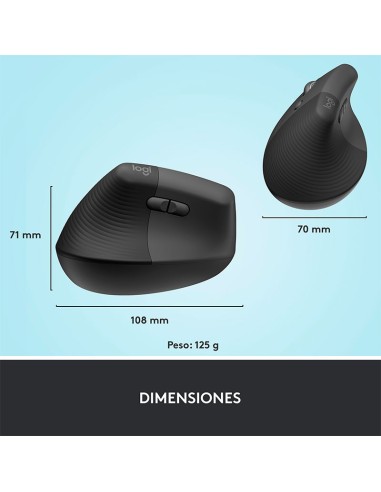 MOUSE LOGITECH LIFT LEFT VERTICAL ERGONOMICO (...