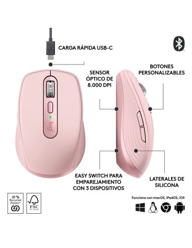 MOUSE LOGITECH MX ANYWHERE 3S ROSE (910-006934)...