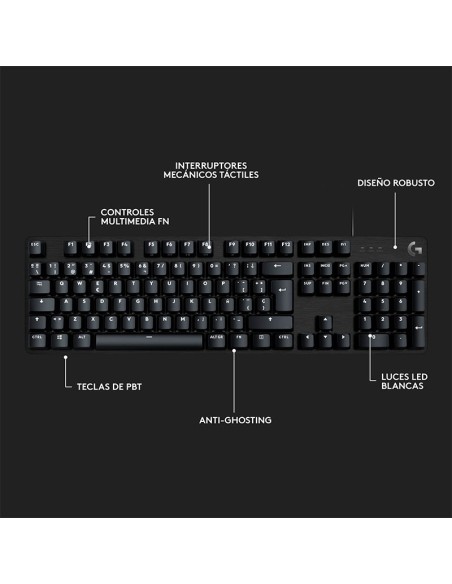 TECLADO GAMER LOGITECH G413 SE ( 920-010433 ) SWITCH TACTILE MECHANICAL | LED-BLANCO