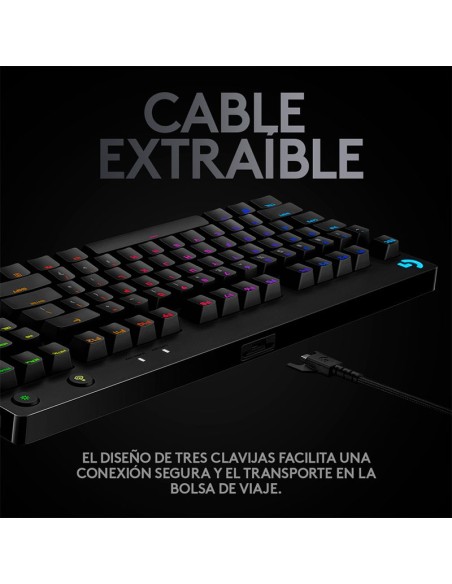 TECLADO GAMER LOGITECH PRO RGB (920-009388) SWITCH GX BLUE CLICKY | LED-RGB