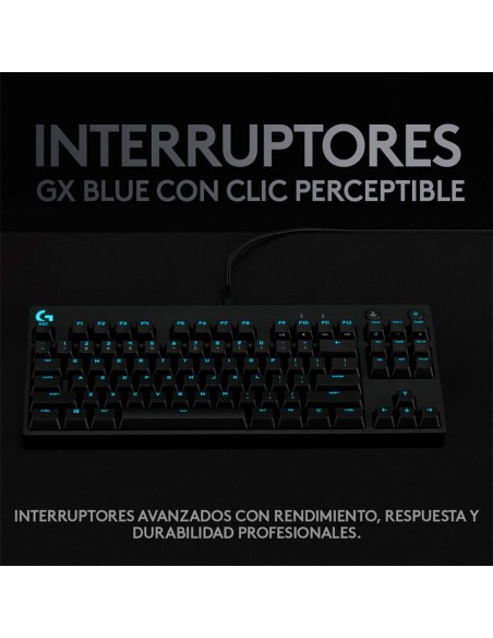 TECLADO GAMER LOGITECH PRO RGB (920-009388) SWITCH GX BLUE CLICKY | LED-RGB