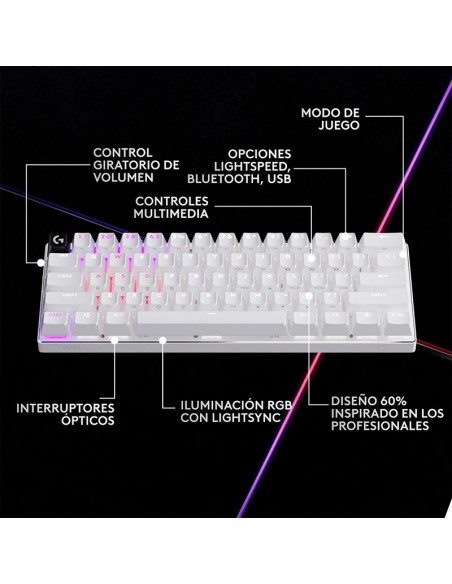 TECLADO LOGITECH G PRO X 60 LIGHTSPEED ( 920-011921 ) WIRELESS | GX OPTICAL TACTILE | LED-RGB